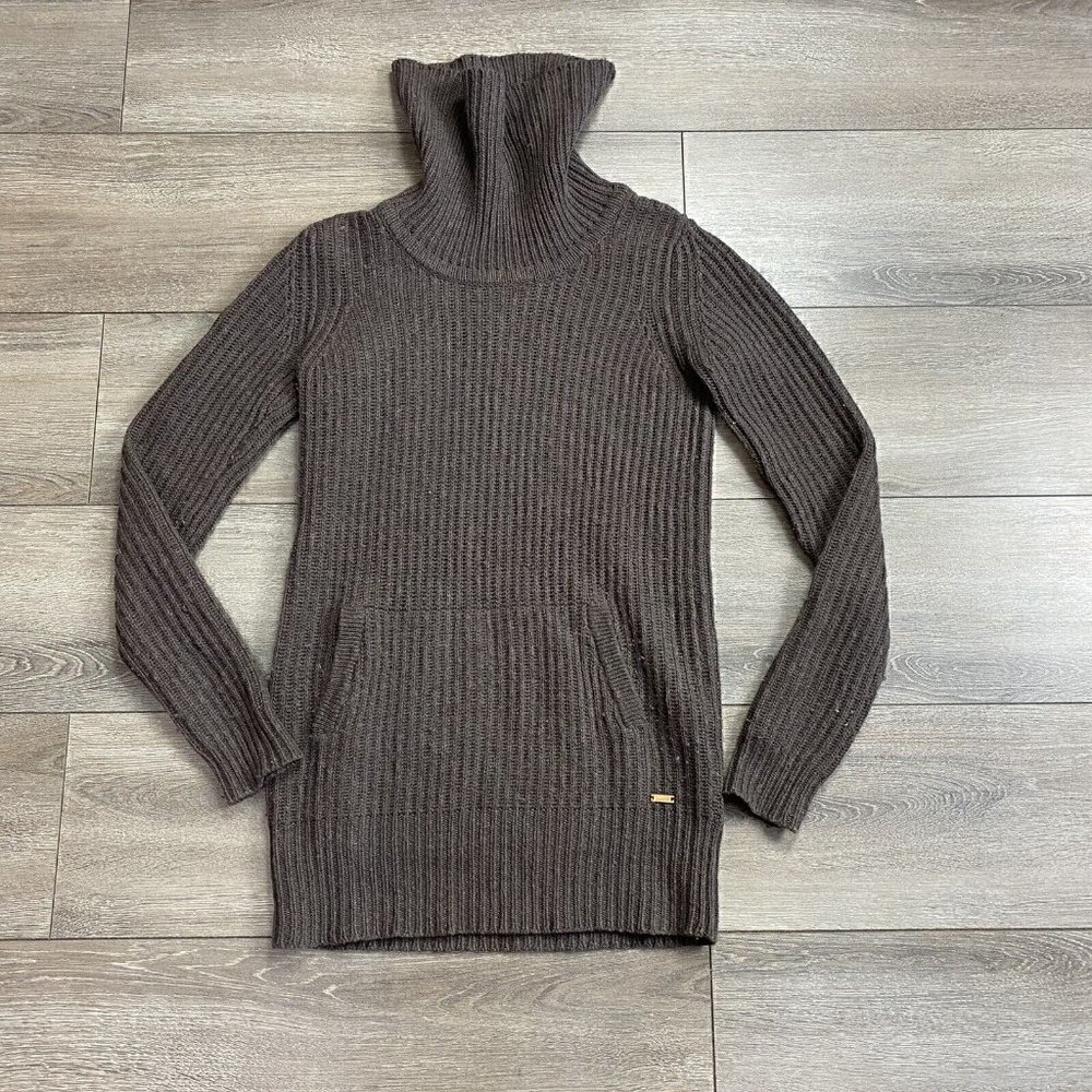 ROOTS Turtleneck Sweater Sz XS Wool Blend Knitted Brown